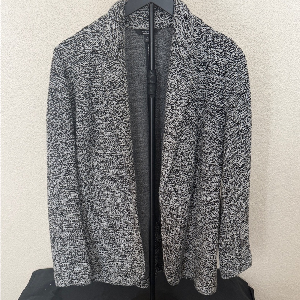 Women's Black and Gray Sweater Jacket